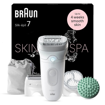 Epilātors Braun | Epilator | Silk-épil SE7-081 | Operating time (max) 40 min | Number of power levels 1 | Wet & Dry | White