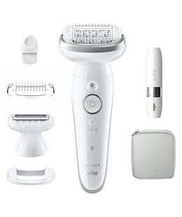 Epilātors Braun Epilator | SES9-341 Silk-épil 9 | Operating time (max) 50 min | Number of power levels 2 | Wet & Dry | White  Hover