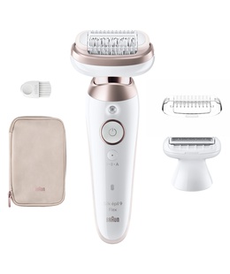 Epilātors Braun Epilator | SES9-030 3D Silk-Epilk 9 Flex | Operating time (max) 50 min | Number of power levels 2 | Wet & Dry | White/Rose  Hover