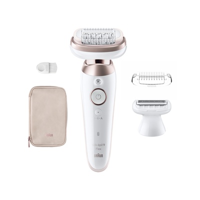 Epilātors Braun Epilator | SES9-030 3D Silk-Epilk 9 Flex | Operating time (max) 50 min | Number of power levels 2 | Wet & Dry | White/Rose