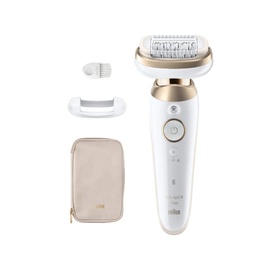 Epilātors Braun Epilator | 9-011 3D Silk-epil 9 Flex | Operating time (max) 50 min | Number of power levels 2 | Wet & Dry | White/Gold