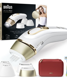 Epilātors Braun Silk-expert Pro 5 IPL Epilator | PL5382 | Bulb lifetime (flashes) 400.000 | Number of power levels 3 | White/Gold  Hover