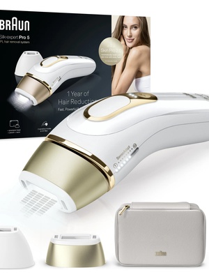 Epilātors Braun Epilator | PL5152 Silk-expert Pro 5 | Bulb lifetime (flashes) 400.000 | Number of power levels 10 | Gold/White  Hover