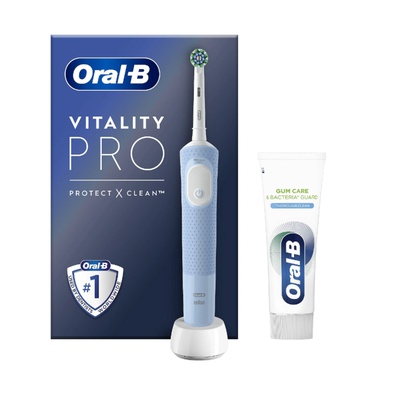 Birste Oral-B | Vitality Pro Protect X Clean | Electric Toothbrush + Toothpaste | Rechargeable | For adults | Number of brush heads included 1 | Number of teeth brushing modes 3 | Blue
