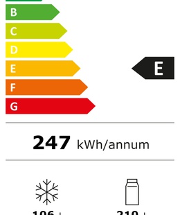  Whirlpool Refrigerator | WHK 25364 XP4E | Energy efficiency class E | Free standing | Combi | Height 186.5 cm | No Frost system | Fridge net capacity 210 L | Freezer net capacity 106 L | 37 dB | Silver  Hover