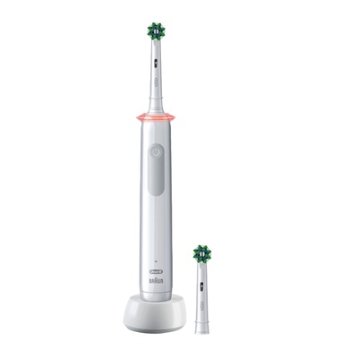 Birste Oral-B Electric Toothbrush | Pro 3 3000 Cross Action | Rechargeable | For adults | Number of brush heads included 2 | Number of teeth brushing modes 3 | White