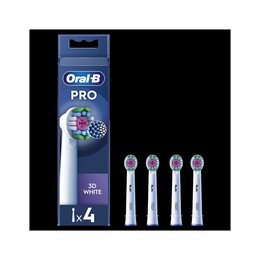 Birste Oral-B | Replaceable toothbrush heads | EB18-4 3D White Pro | Heads | For adults | Number of brush heads included 4 | White