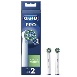 Birste Oral-B | Replaceable toothbrush heads | EB50RX-2 Cross Action Pro | Heads | For adults | Number of brush heads included 2 | White