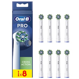 Birste Oral-B | Replaceable toothbrush heads | EB50RX-8 Cross Action Pro | Heads | For adults | Number of brush heads included 8 | White