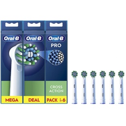 Birste Oral-B | Replaceable toothbrush heads | EB50RX-6 Cross Action Pro | Heads | For adults | Number of brush heads included 6 | White