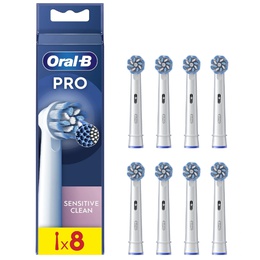 Birste Oral-B | Replaceable toothbrush heads | EB60X-8 Sensitive Clean Pro | Heads | For adults | Number of brush heads included 8 | White