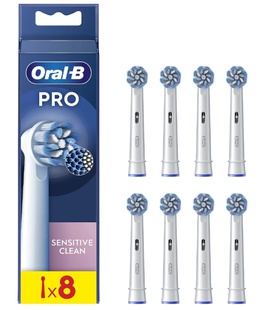 Birste Oral-B | Replaceable toothbrush heads | EB60X-8 Sensitive Clean Pro | Heads | For adults | Number of brush heads included 8 | White  Hover