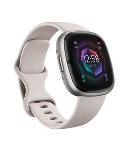 Viedpulksteni Sense 2 | Smart watch | NFC | GPS (satellite) | AMOLED | Touchscreen | Activity monitoring 24/7 | Waterproof | Bluetooth | Wi-Fi | Lunar White/Platinum  Hover