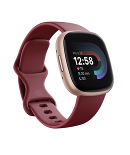 Viedpulksteni Versa 4 | Smart watch | NFC | GPS (satellite) | AMOLED | Touchscreen | Activity monitoring 24/7 | Waterproof | Bluetooth | Wi-Fi | Beet Juice/Copper Rose  Hover