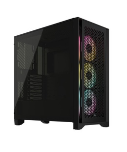  Corsair | Tempered Glass PC Case | iCUE 4000D RGB AIRFLOW | Side window | Black | Mid-Tower | Power supply included No  Hover