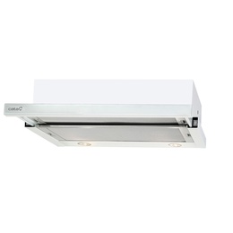  CATA | Hood | TF 2003 600 GWH | Telescopic | Energy efficiency class C | Width 60 cm | 390 m³/h | Mechanical control | LED | White Glass