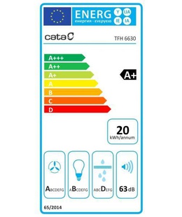  CATA | Hood | TFH 6630 WH | Telescopic | Energy efficiency class A+ | Width 60 cm | 605 m³/h | Touch control | LED | White  Hover
