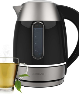 Tējkanna Cecotec Kettle | Thermosense 400 VisionLight | Electric | 2200 W | 1.7 L | Stainless steel | 360° rotational base | Black/Stainless steel  Hover
