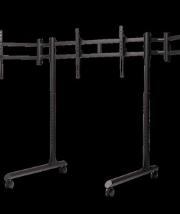  Next Level Racing Floor stand | Round Tube Freestanding Single Monitor Stand | Up to 3x43  | Height adjustment  Hover