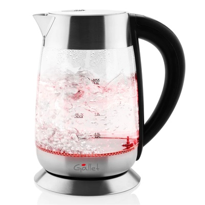 Tējkanna Gallet | Kettle | GALBOU792 | Electric | 2200 W | 1.8 L | Glass | 360° rotational base | Black