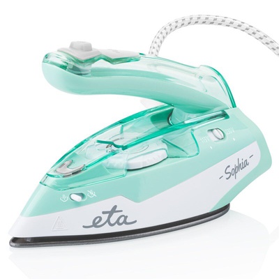  ETA | ETA127190000 Sophia | Steam Travel Iron | 1100 W | Water tank capacity 80 ml | Continuous steam 30 g/min | Steam boost performance 50 g/min | Green/White