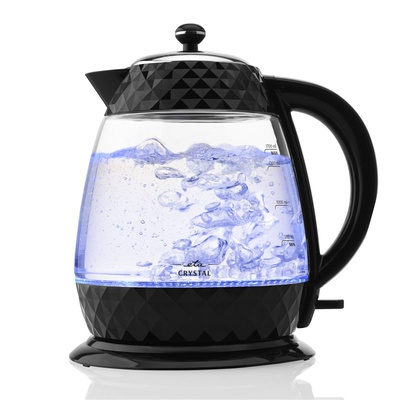 Tējkanna ETA | Crystal Kettle | ETA315490000 | Electric | 2200 W | 1.7 L | Glass | 360° rotational base | Glass/Black