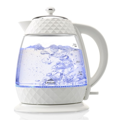 Tējkanna ETA | Crystal Kettle | ETA315490010 | Electric | 2200 W | 1.7 L | Glass | 360° rotational base | Glass/White