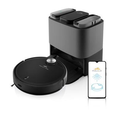  ETA | Robotic Vacuum Cleaner | ETA724390000 Aquilo PRO | Wet&Dry | Operating time (max) 180 min | Li-ion | 5200 mAh | Dust capacity 2.5 L | 4000 Pa | Black
