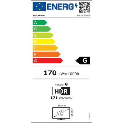 Televizors Blaupunkt LED TV | 86UGC5500S | 86 | Smart TV | Google TV | UHD | Black