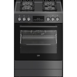 Virtuves plīts BEKO Cooker | FBM62330GADSN | Hob type Gas | Oven type Electric | Grey | Width 60 cm | Grilling | LED | Depth 60 cm | 72 L