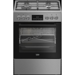 Virtuves plīts BEKO Cooker | FBMA61330GXDT | Hob type Gas | Oven type Electric | Stainless Steel | Width 60 cm | Grilling | LED | Depth 60 cm | 72 L
