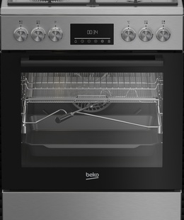 Virtuves plīts BEKO Cooker | FBMA61330GXDT | Hob type Gas | Oven type Electric | Stainless Steel | Width 60 cm | Grilling | LED | Depth 60 cm | 72 L  Hover
