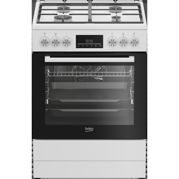 Virtuves plīts BEKO Cooker | FBM62330GWDTN | Hob type Gas | Oven type Electric | White | Width 60 cm | Grilling | LED | Depth 60 cm | 72 L