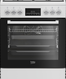 Virtuves plīts BEKO Cooker | FBM62330GWDTN | Hob type Gas | Oven type Electric | White | Width 60 cm | Grilling | LED | Depth 60 cm | 72 L  Hover