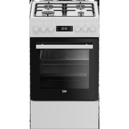 Virtuves plīts BEKO Cooker | FSM51339DWDS | Hob type Gas | Oven type Electric | White | Width 50 cm | Grilling | LED | Depth 60 cm | 60 L