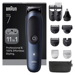  Braun 11in1 Grooming Kit | All-in-One Series 7 AIO7540 | Cordless | Number of length steps 14 | Black/Blue