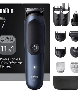  Braun 11in1 Grooming Kit | All-in-One Series 7 AIO7540 | Cordless | Number of length steps 14 | Black/Blue  Hover