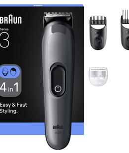  Braun 4-in-1 Grooming Kit | All-in-One Series 3 AIO3500 | Cordless | Number of length steps 14 | Black  Hover