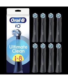 Birste Oral-B Replaceable toothbrush heads | iO UltimateClean | Heads | For adults | Number of brush heads included 8 | Black  Hover