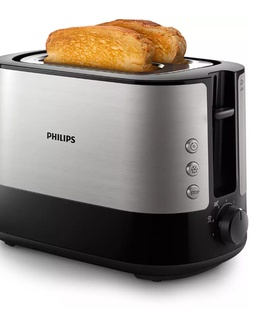 Tosteris Philips | Toaster | HD2635/90 Viva Collection | Number of slots 2 | Housing material Metal/Plastic | Stainless Steel/Black  Hover