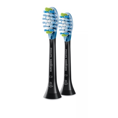 Birste Philips | Interchangeable Sonic Toothbrush Heads | HX9042/33 Sonicare C3 Premium Plaque Defence | Heads | For adults and children | Number of brush heads included 2 | Number of teeth brushing modes Does not apply | Sonic technology | Black