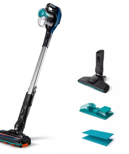  Philips Vacuum cleaner FC6719/01  Cordless operating Handstick Washing function - W 21.6 V Operating time (max) 50 min Blue/Black Warranty 24 month(s)  Hover