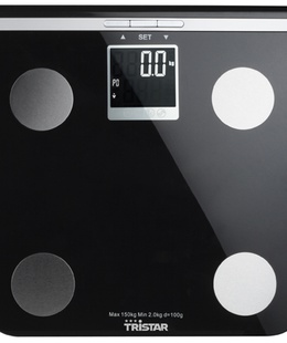 Svari Scales Tristar | Electronic | Maximum weight (capacity) 150 kg | Accuracy 100 g | Body Mass Index (BMI) measuring | Black  Hover