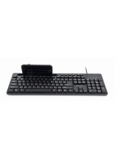 Tastatūra Gembird | Multimedia keyboard with phone stand | KB-UM-108 | Multimedia | Wired | US | Black