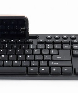 Tastatūra Gembird | Multimedia keyboard with phone stand | KB-UM-108 | Multimedia | Wired | US | Black | g  Hover