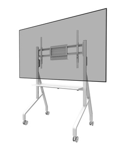  Neomounts MOVE Go FL50-525WH1 TV trolley - 55-86 - max 76 kg - manual h 106-136 cm - VESA 100x100-900x600 - incl. hardware shelf - lockable  Hover
