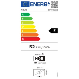 Televizors Philips 50PUS7810/12 | 50 | Smart TV | TITAN OS | UHD | Black