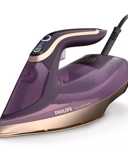  Philips | DST8040/30 Azur 8000 Series | Steam Iron | 3000 W | Water tank capacity 350 ml | Continuous steam 80 g/min | Steam boost performance 260 g/min | Dark Purple  Hover