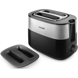 Tosteris Philips | HD2517/90 Daily Collection | Toaster | Power 830 W | Number of slots 2 | Housing material Plastic | Black/Stainless Steel