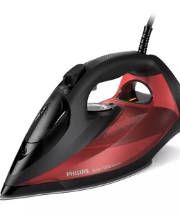  Philips | DST7022/40 | Steam Iron | 2800 W | Water tank capacity 0.3 ml | Continuous steam 50 g/min | Steam boost performance 250 g/min | Red/Black  Hover